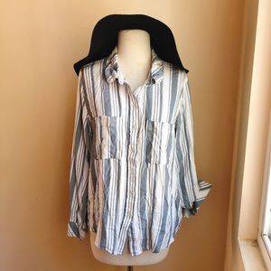 Sanctuary Rayon Stripe Tomboy Shirt